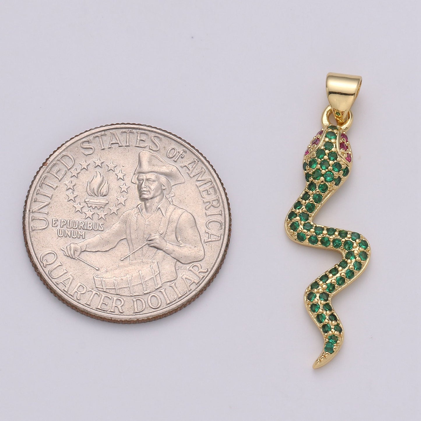 MicroPave Gold Snake Charm Pendant, Cubic Snake Charms, Dainty Pendant Jewelry in 24K Gold Filled For Statement Necklace Earring I-809~I-811