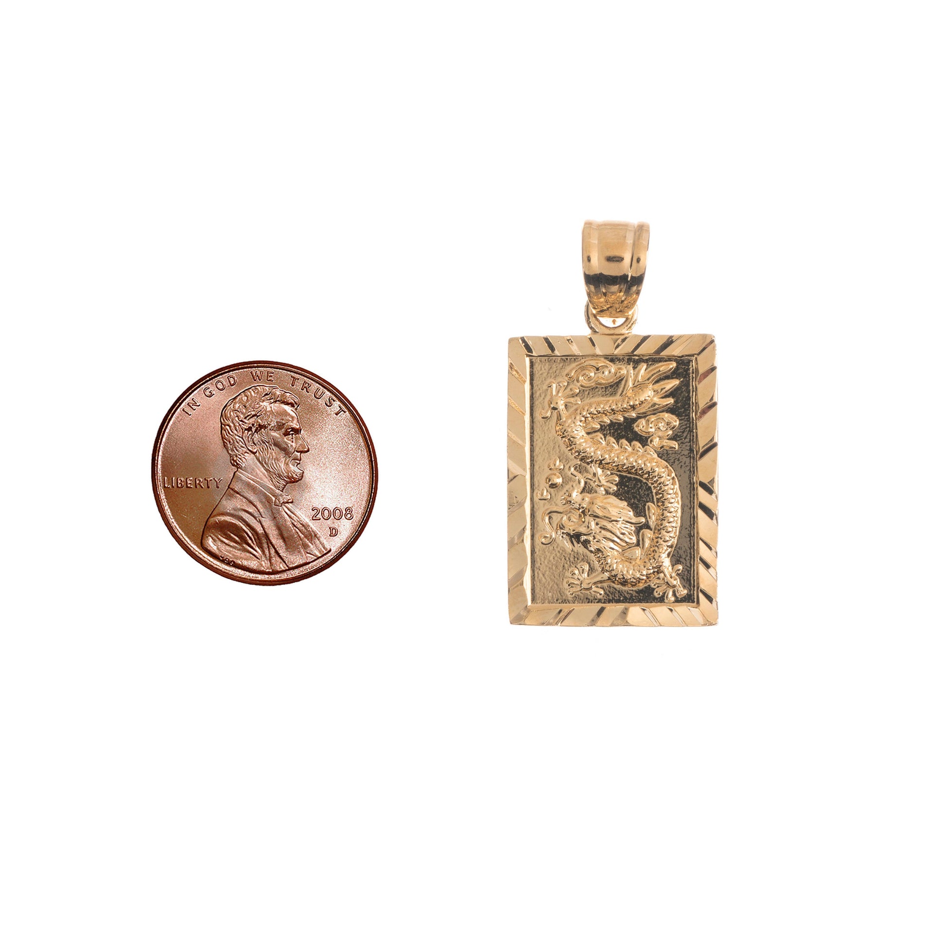 Gold Mystical Flying Dragon, Chinese Legend, Mythical Animal, Beast, Tale, tablet Necklace Pendant Charm for Jewelry Making H-713