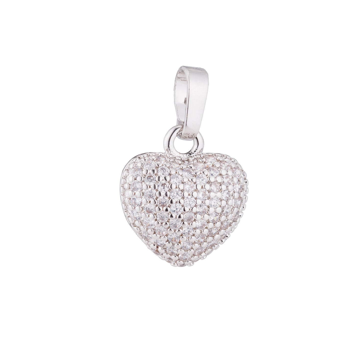 Rose Gold/White Gold/Gold Heart, Love, Family, Memory, Dangle, Romantic, Women CZ Necklace PENDANT Charm For Jewelry Making H-338