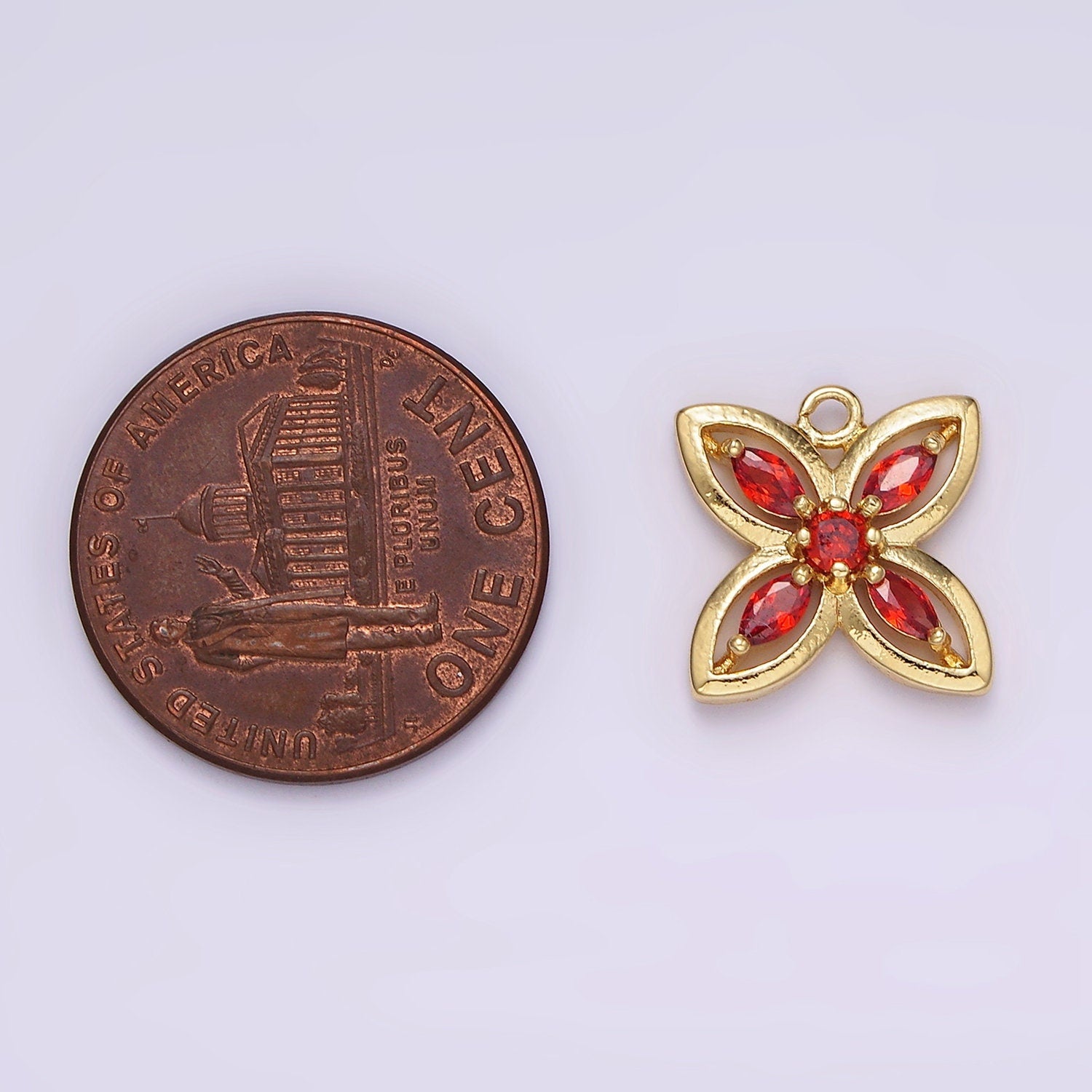 Mini Micro Paved Mariposa Butterfly CZ Gold Pendant | AG594