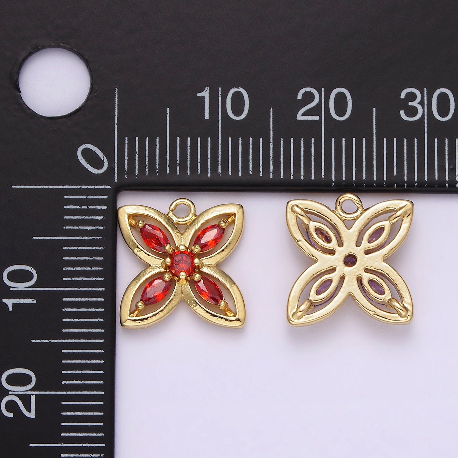 Mini Micro Paved Mariposa Butterfly CZ Gold Pendant | AG594