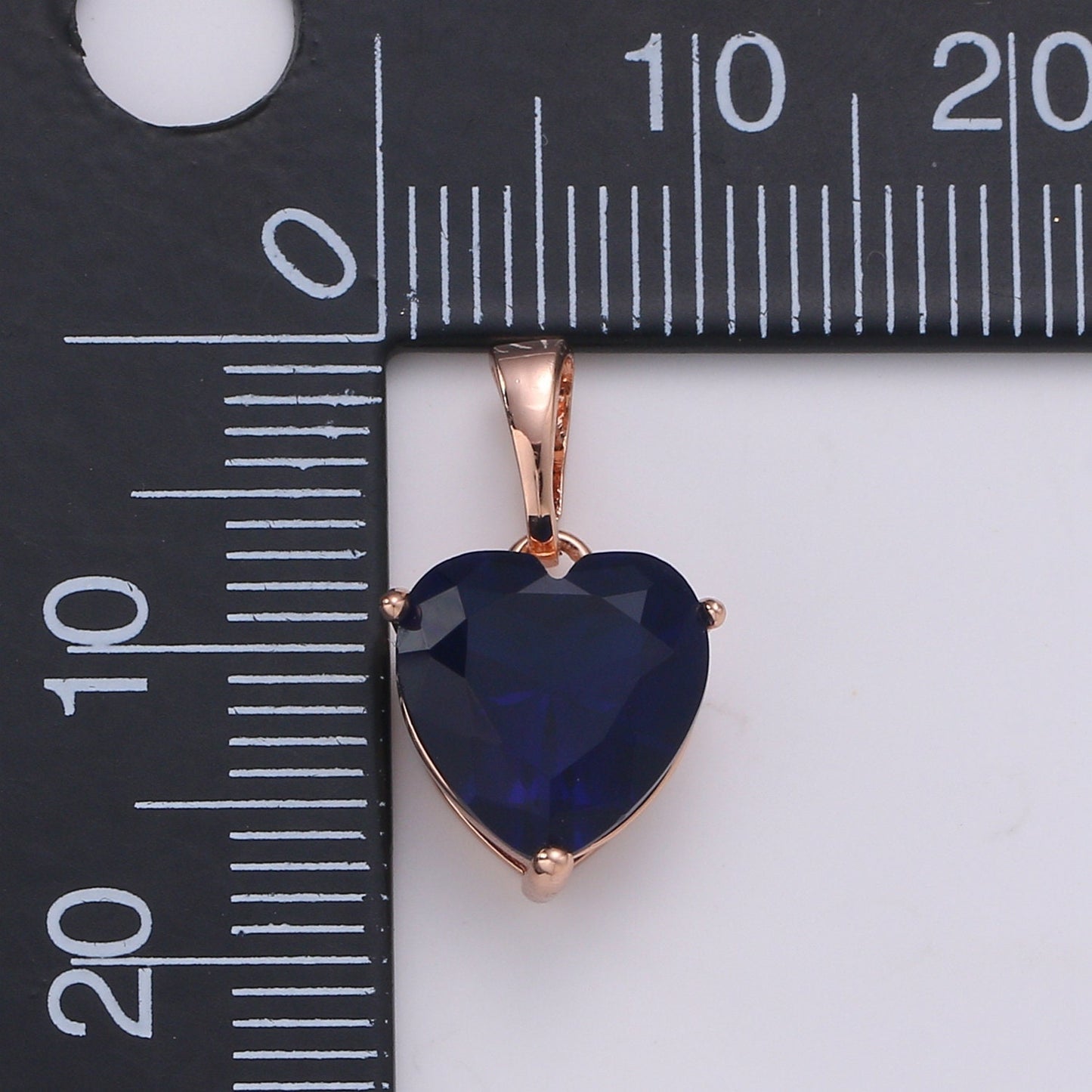 18x10mm Wholesale CZ Heart Gem Pendant w/ Rose Gold Frame, Blue, Green, Red or Pink Pendant for Necklace Bracelet Anklet Making J-163~J-166
