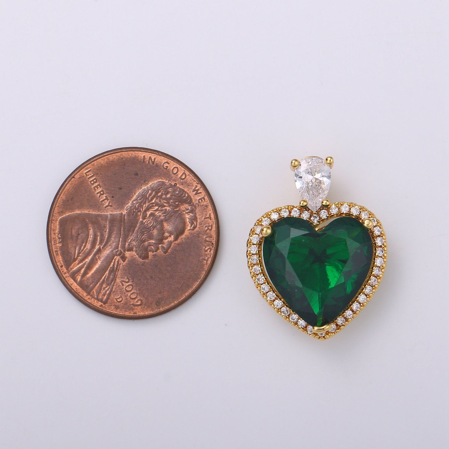 Gold Fill Colorful Heart Pendant Micro Pave Heart Charm for Necklace Pendant, Statement Necklace be my valentine Jewelry Supply J-102~J-104