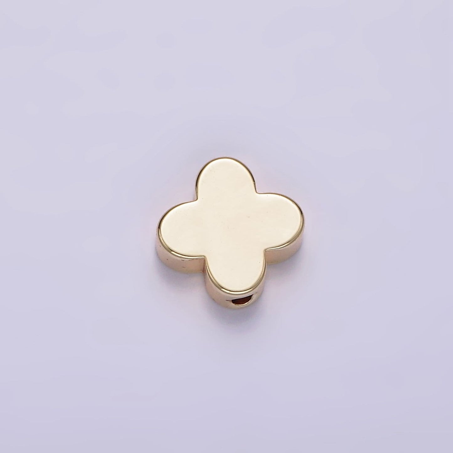 14K Gold Filled 10mm Mini Minimalist Clover Quatrefoil Bead | B875