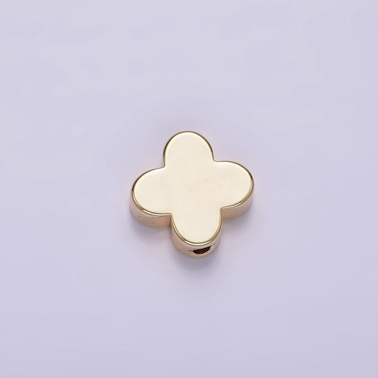14K Gold Filled 10mm Mini Minimalist Clover Quatrefoil Bead | B875