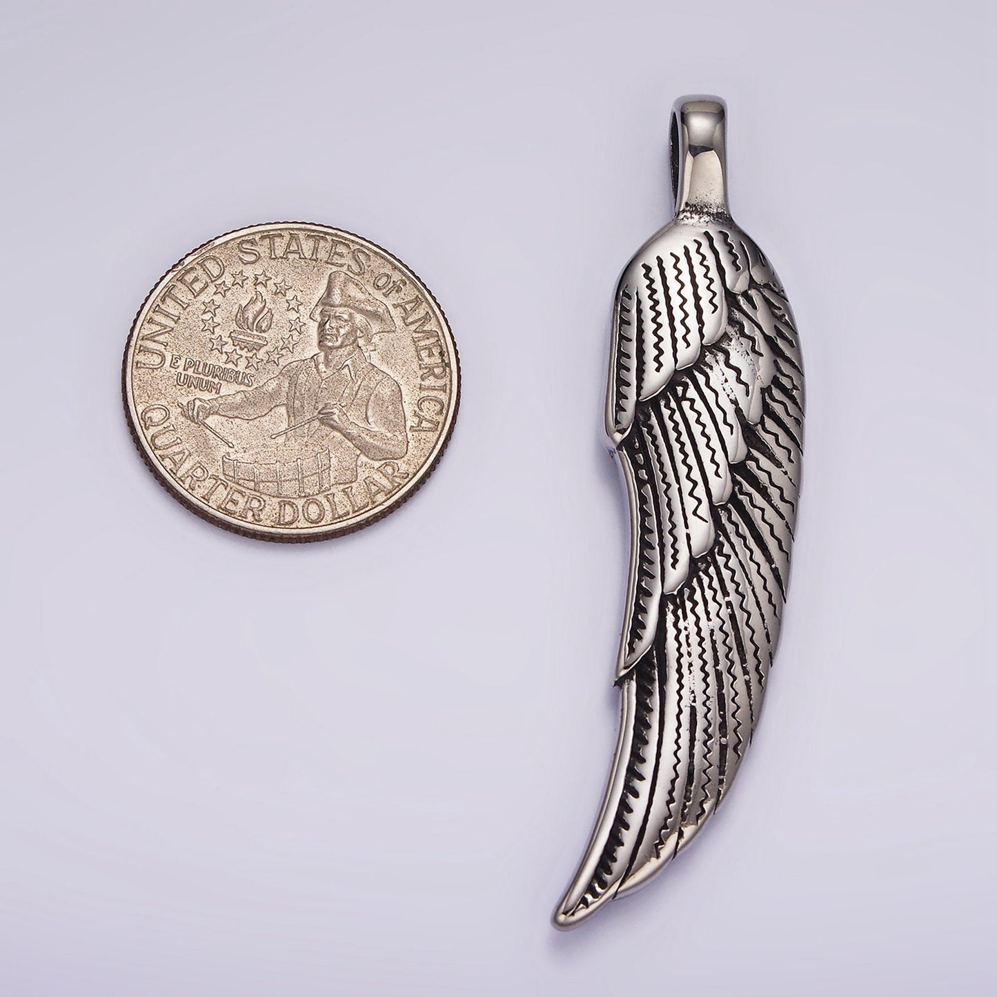 Stainless Steel 62.4mm Angel Wing Pendant | P-876