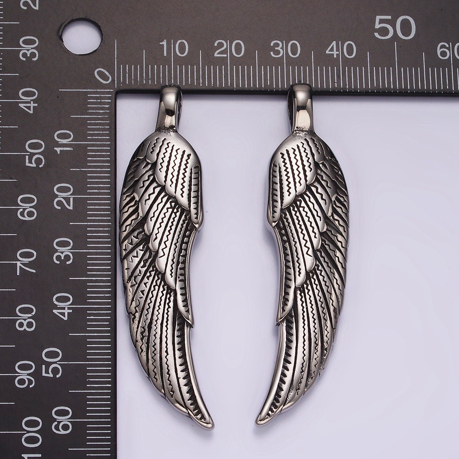 Stainless Steel 62.4mm Angel Wing Pendant | P-876