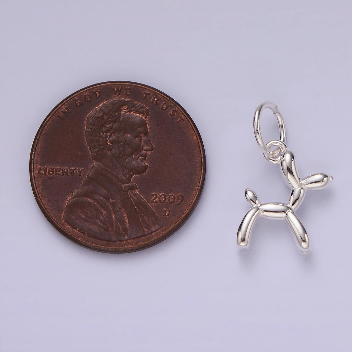 S925 Sterling Silver Poodle Pendant, Mini Dog Charm Party Balloon Charm Puppy Animal Pendant for Bracelet Necklace Earring DIY Jewelry SL441