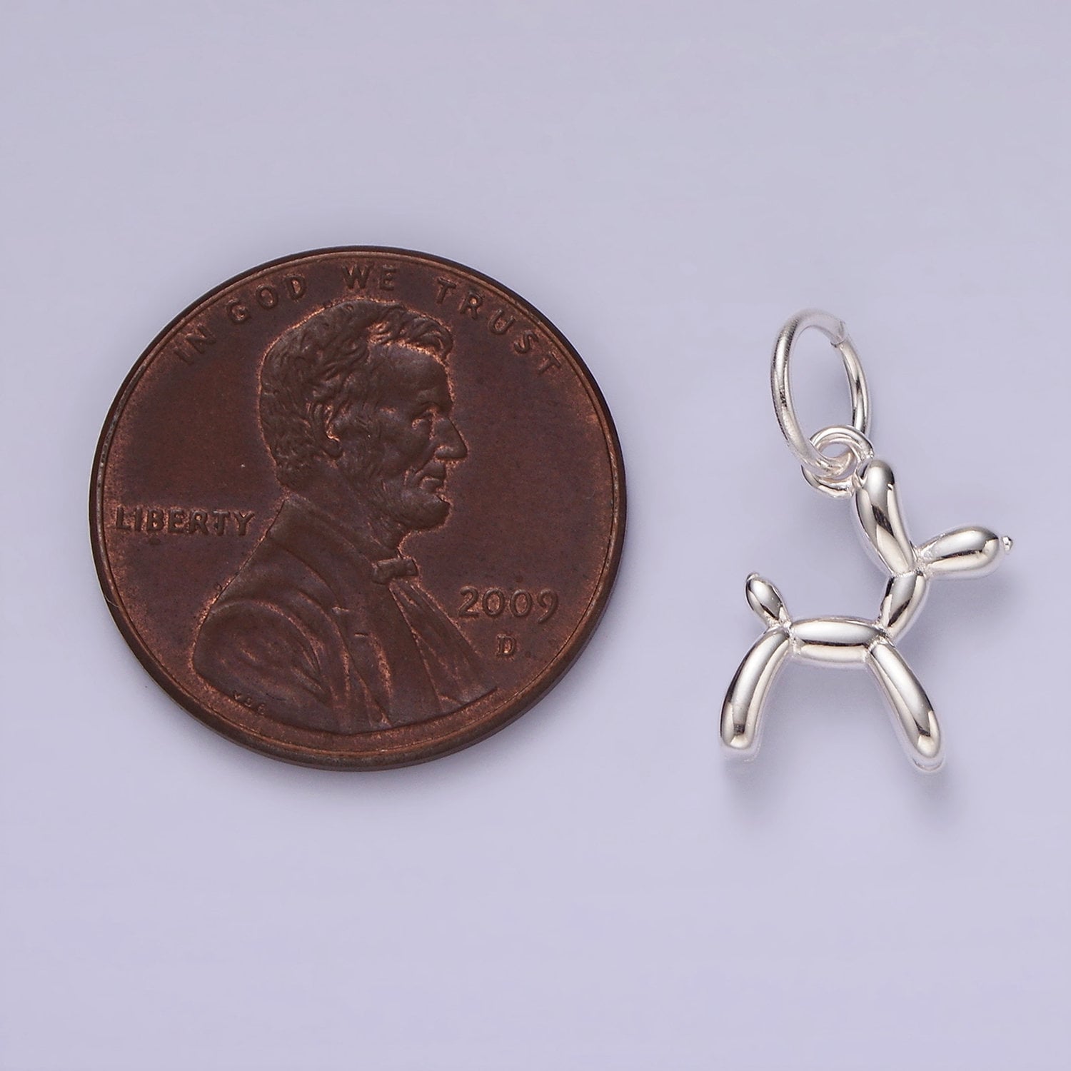 S925 Sterling Silver Poodle Pendant, Mini Dog Charm Party Balloon Charm Puppy Animal Pendant for Bracelet Necklace Earring DIY Jewelry SL441
