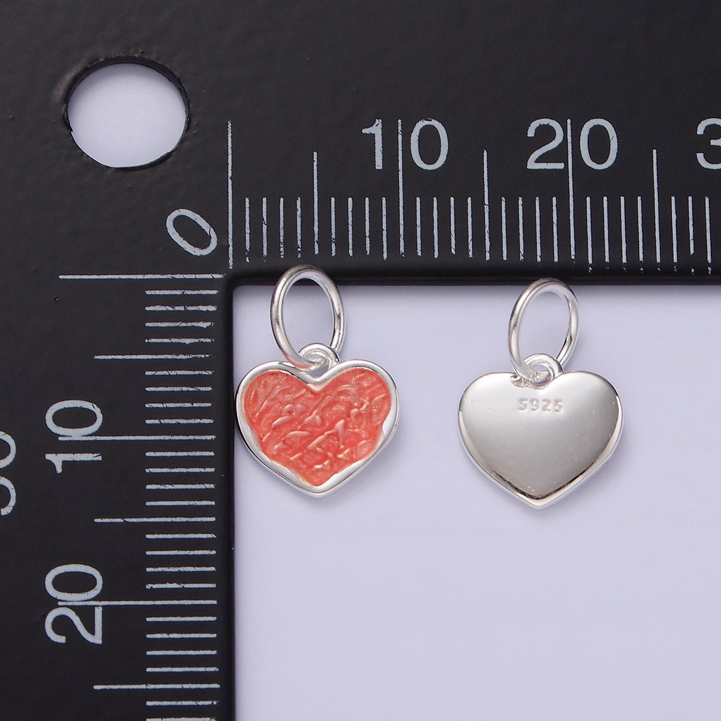 Mini Pink Sterling Silver Heart Charm for Minimalist Jewelry Necklace Bracelet Charm for Jewelry Making Supply SL424
