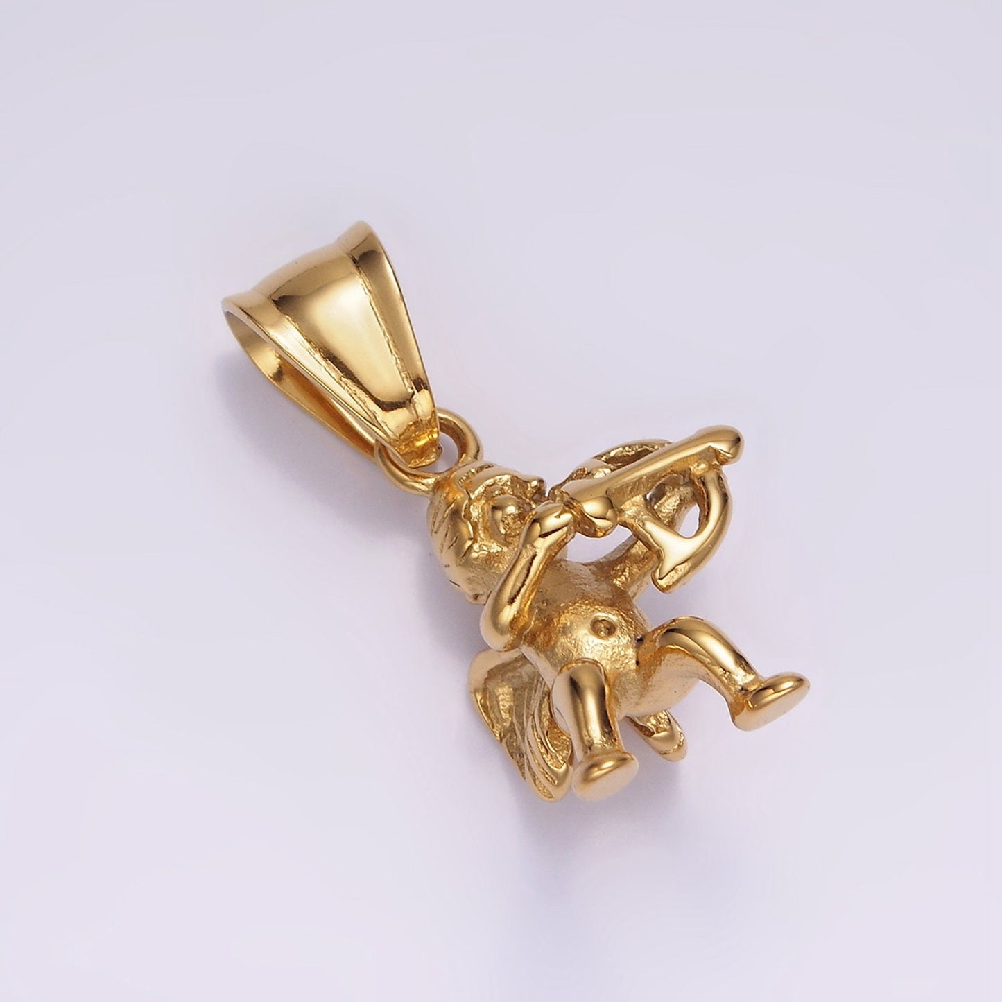 14K Gold-filled plated Stainless Steel Cupid Shooting an Arrow Charm for Necklace and Bracelet Component | P-867