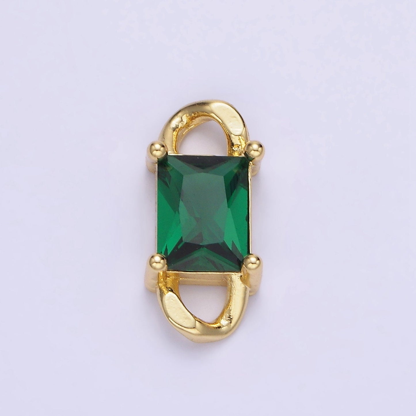 Tiny Rectangle CZ Connector Charm for Necklace Bracelet Birthstone Gold Link Connector for DIY Jewelry making Craft Supplies G274