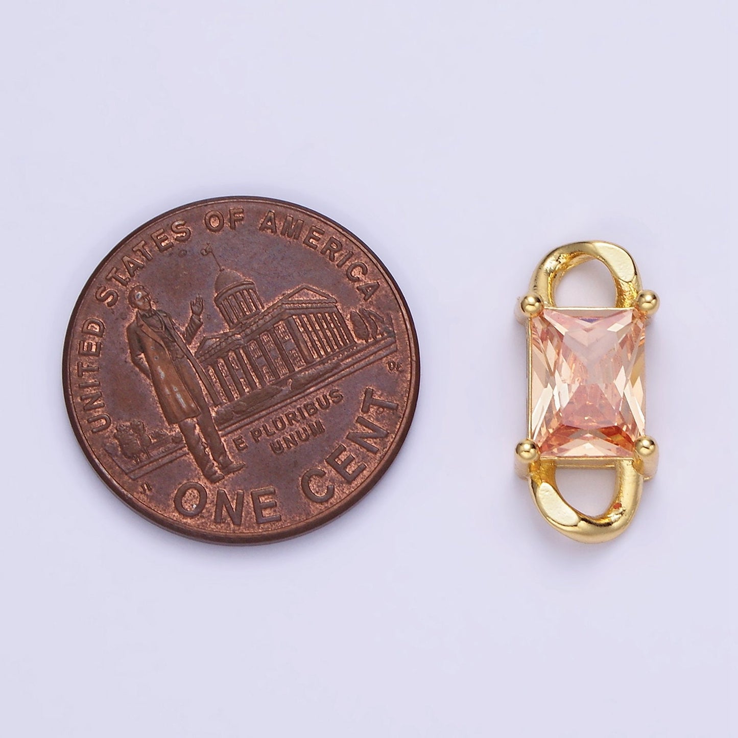 Tiny Rectangle CZ Connector Charm for Necklace Bracelet Birthstone Gold Link Connector for DIY Jewelry making Craft Supplies G274