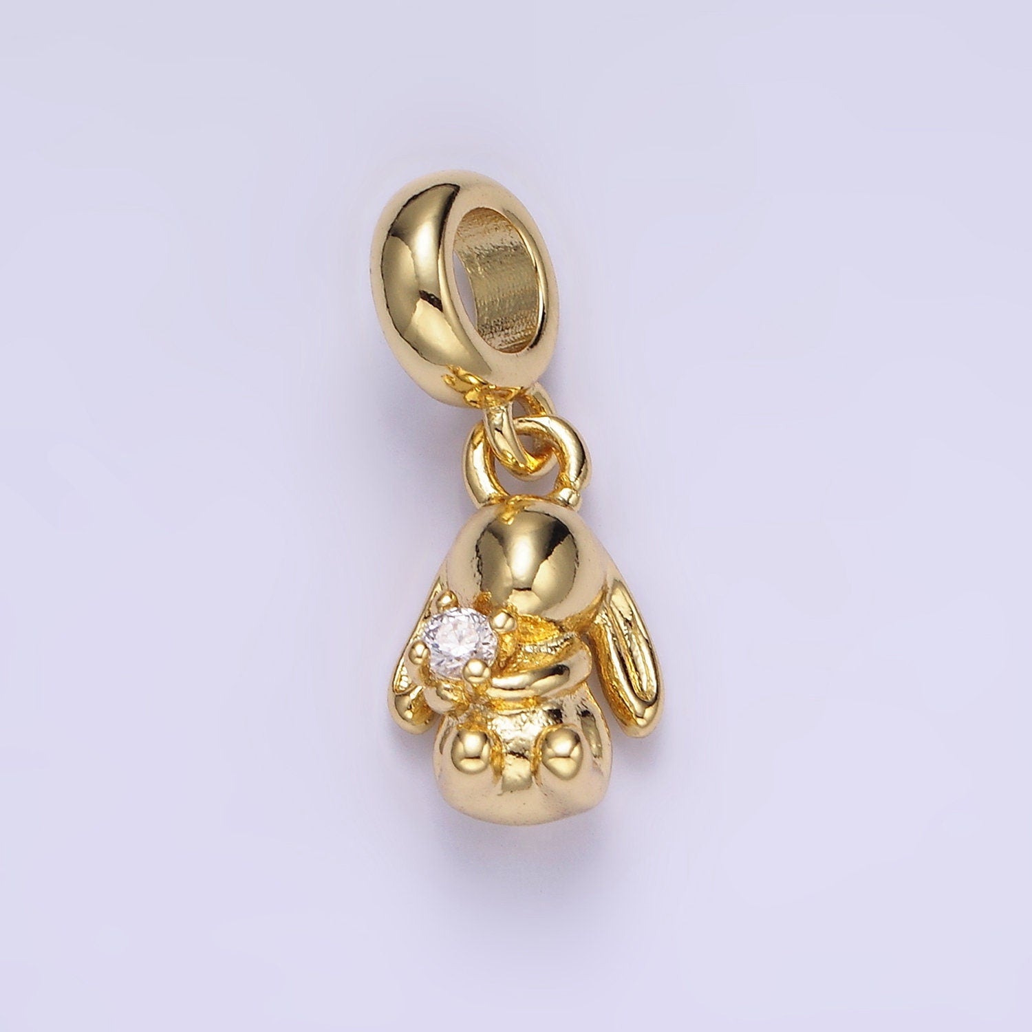 Mini Gold Rabbit Charm for Easter Bunny Animal Jewelry Collection Chinese Zodiac Sign Gift Idea for Kids Jewelry AC640