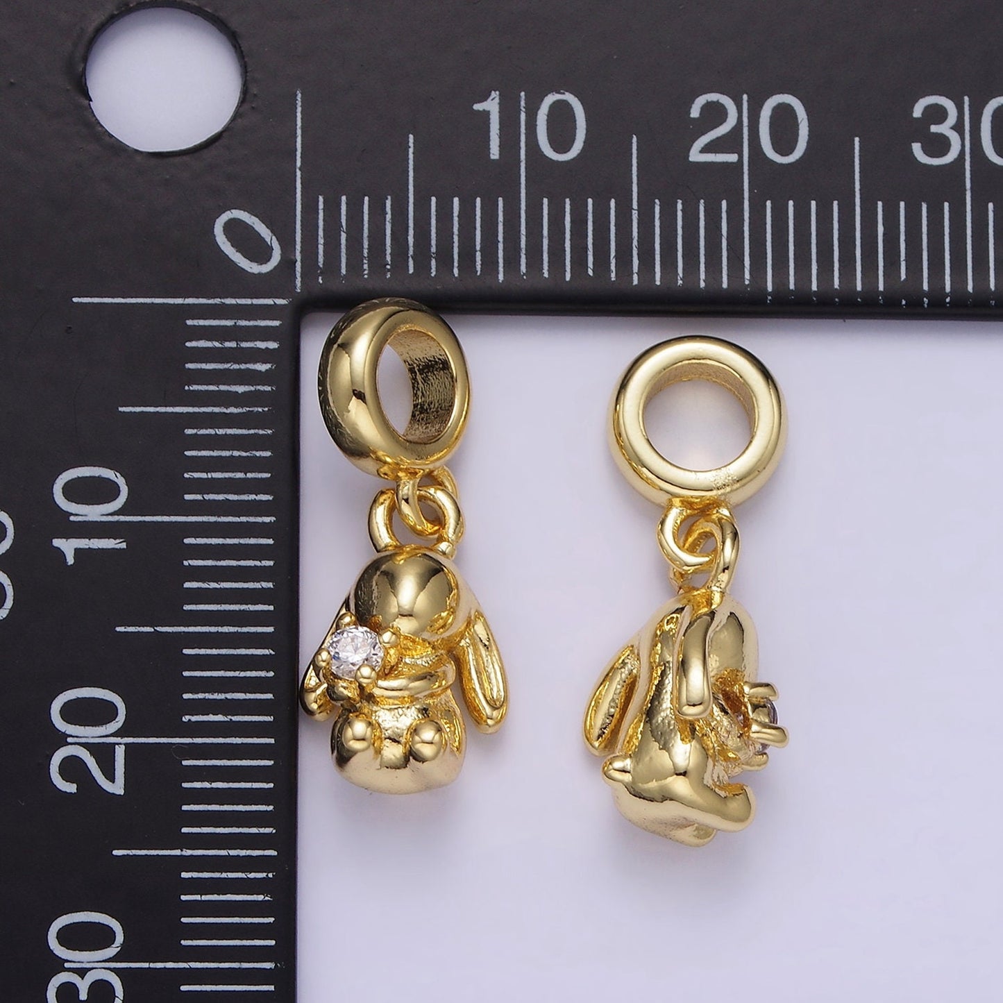 Mini Gold Rabbit Charm for Easter Bunny Animal Jewelry Collection Chinese Zodiac Sign Gift Idea for Kids Jewelry AC640