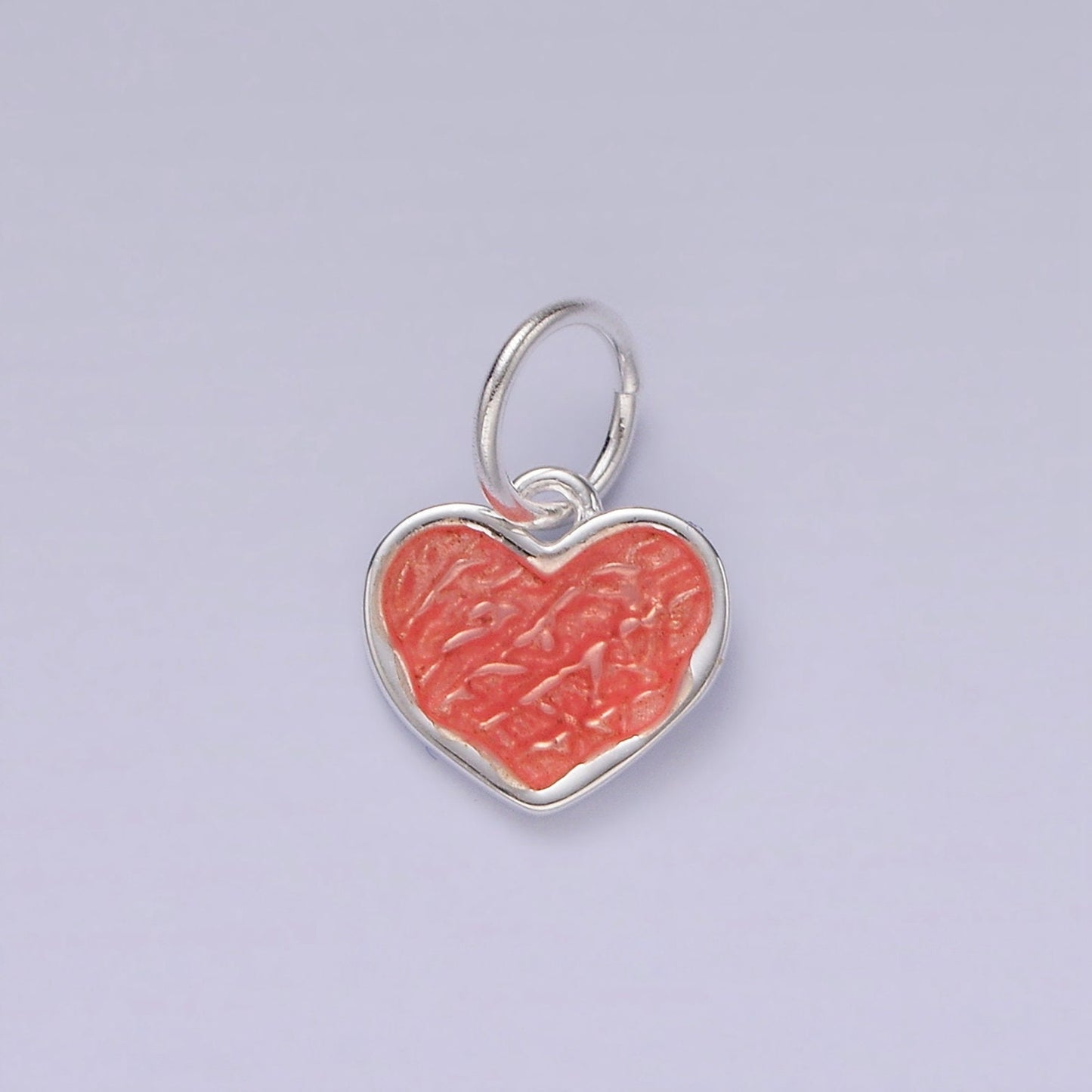 Mini Pink Sterling Silver Heart Charm for Minimalist Jewelry Necklace Bracelet Charm for Jewelry Making Supply SL424
