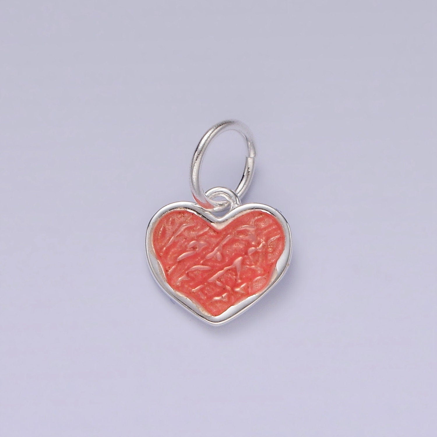 Mini Pink Sterling Silver Heart Charm for Minimalist Jewelry Necklace Bracelet Charm for Jewelry Making Supply SL424