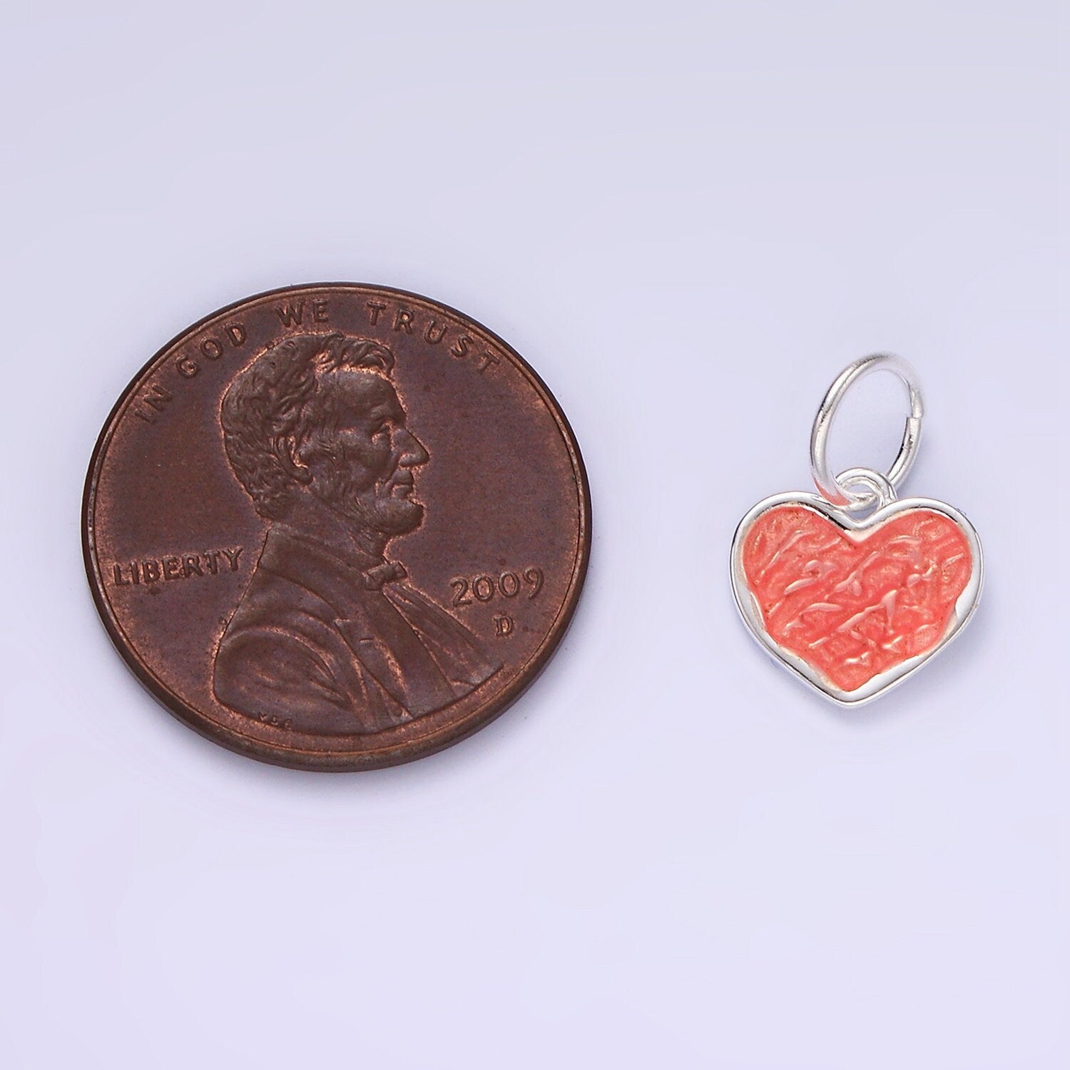 Mini Pink Sterling Silver Heart Charm for Minimalist Jewelry Necklace Bracelet Charm for Jewelry Making Supply SL424