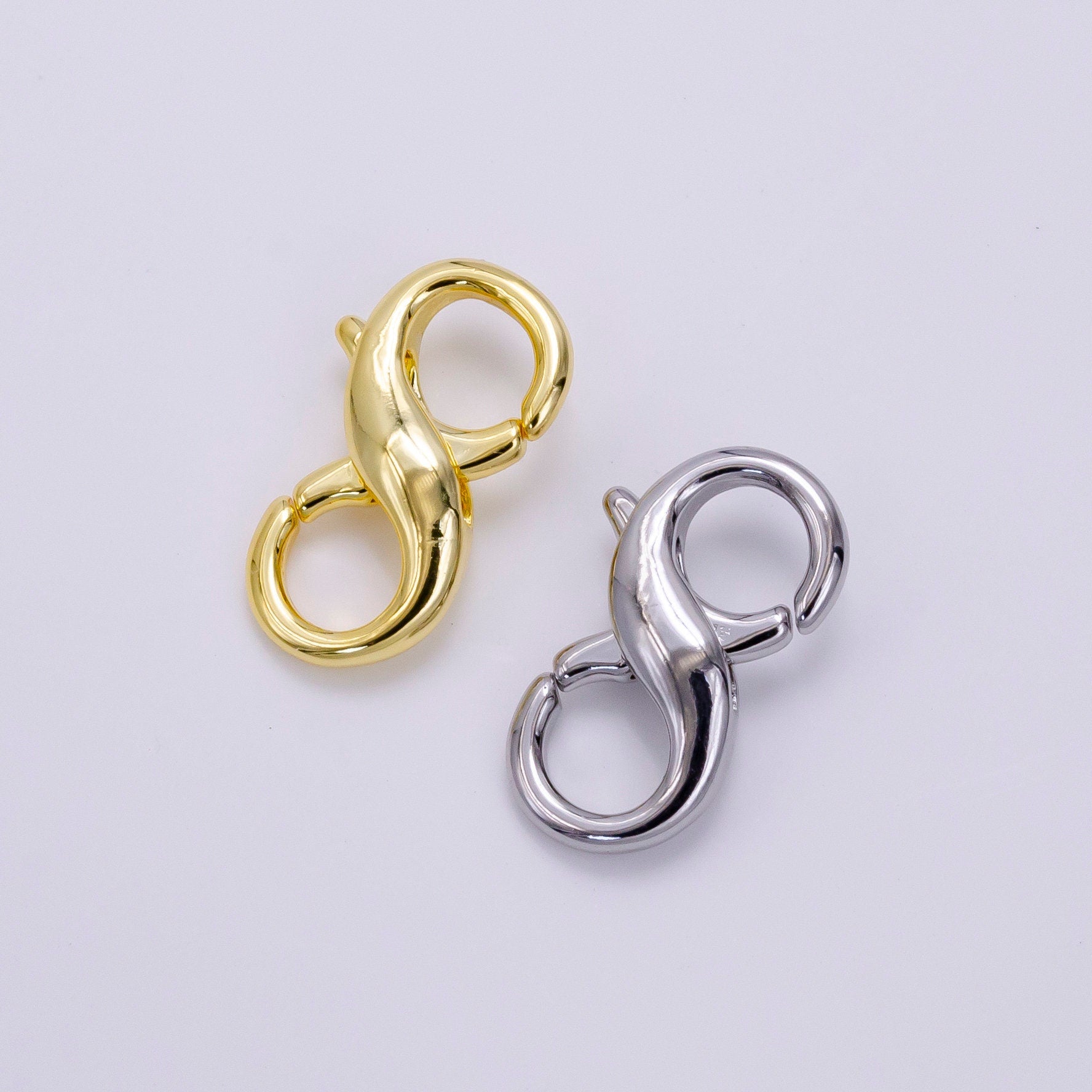 14K Gold Filled 18mm Double Lobster Claw Clasps Jewelry Finding Supply in Gold & Silver | Z-683