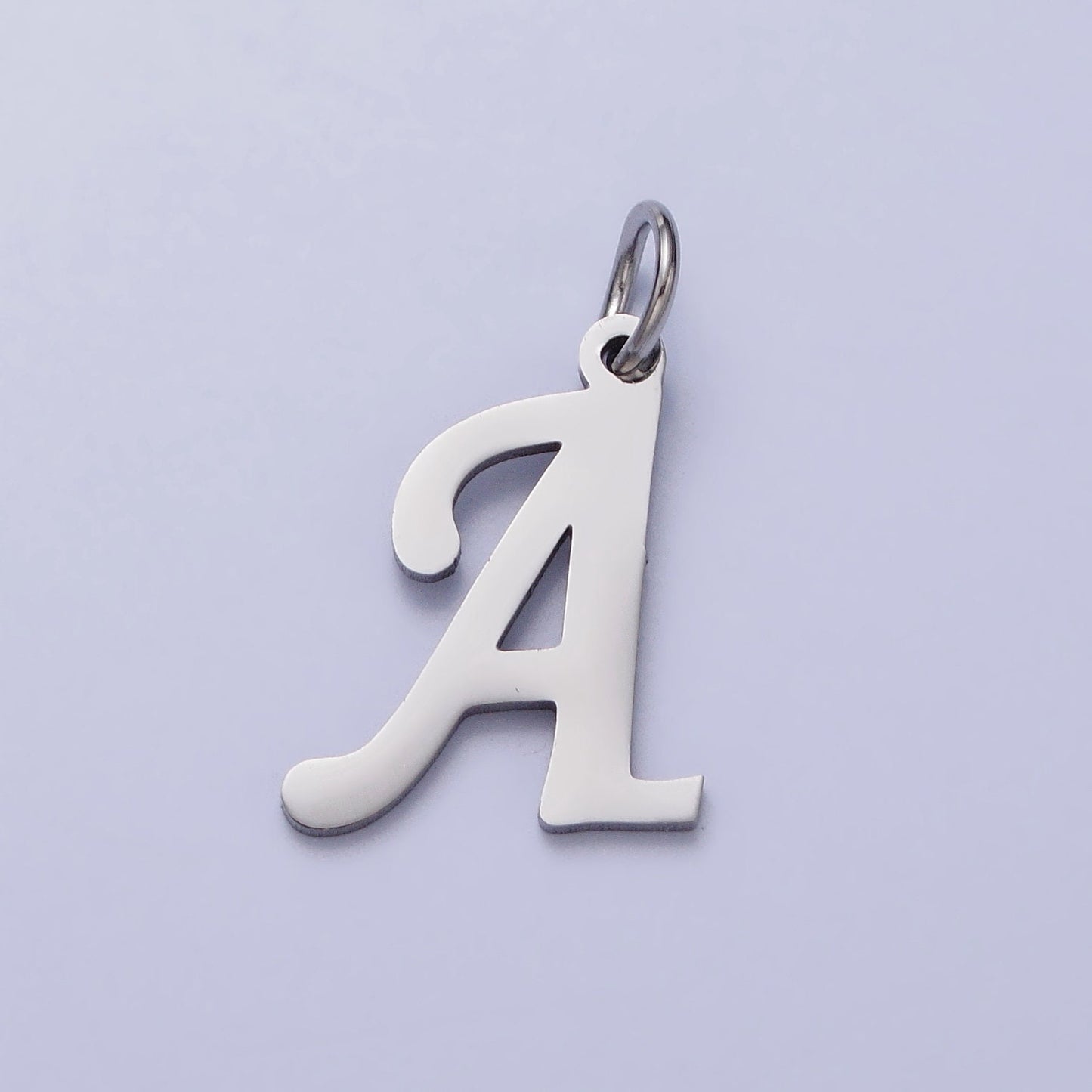 Stainless Steel Script Cursive Initial Letter Pendant Necklace Silver Letter Charm Necklace Custom Initial Necklace Supply for Jewelry A638