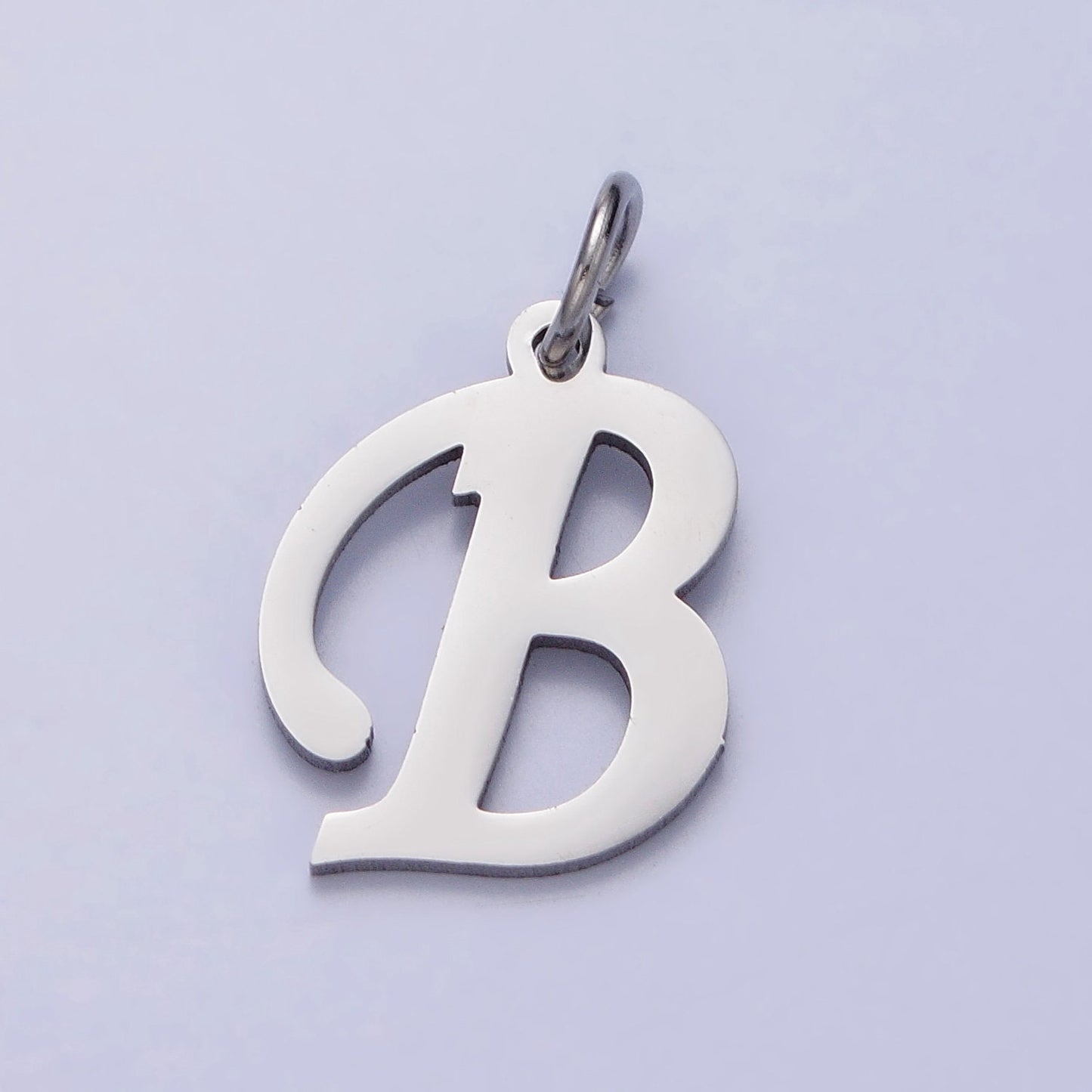 Stainless Steel Script Cursive Initial Letter Pendant Necklace Silver Letter Charm Necklace Custom Initial Necklace Supply for Jewelry A638