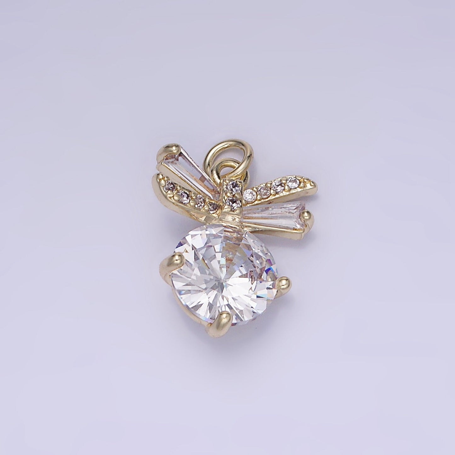 14K Gold Filled Round Bowknot Y2K Charm 10.1mm | AG-677