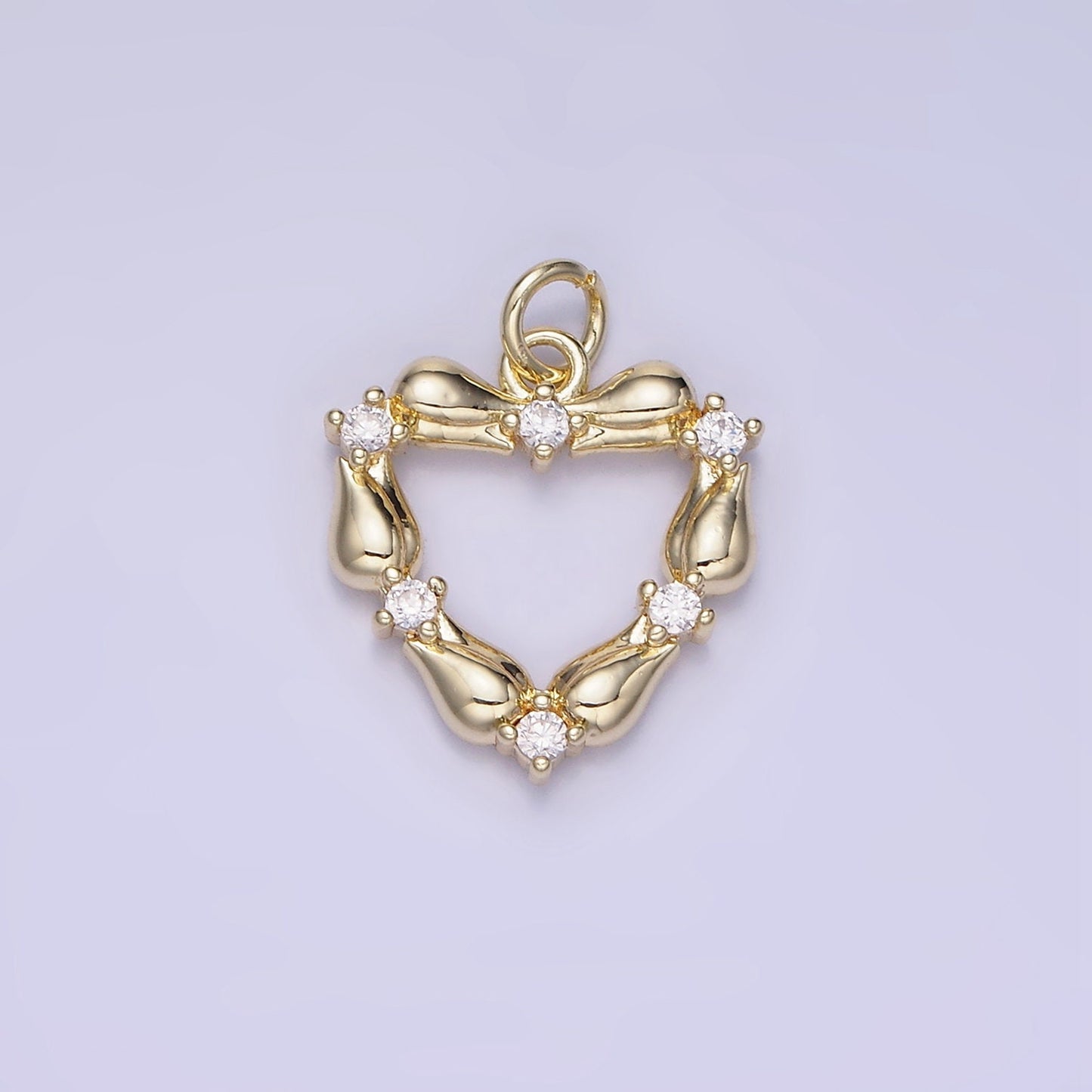 14K Gold Filled CZ Heart Charm | AG-664