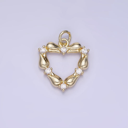14K Gold Filled CZ Heart Charm | AG-664