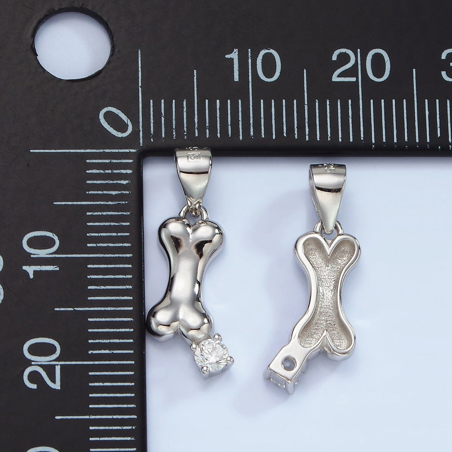 S925 Sterling Silver Pet Dog Bone CZ Pendant for Animal Bracelet Necklace Earring Jewelry Inspired| SL-455