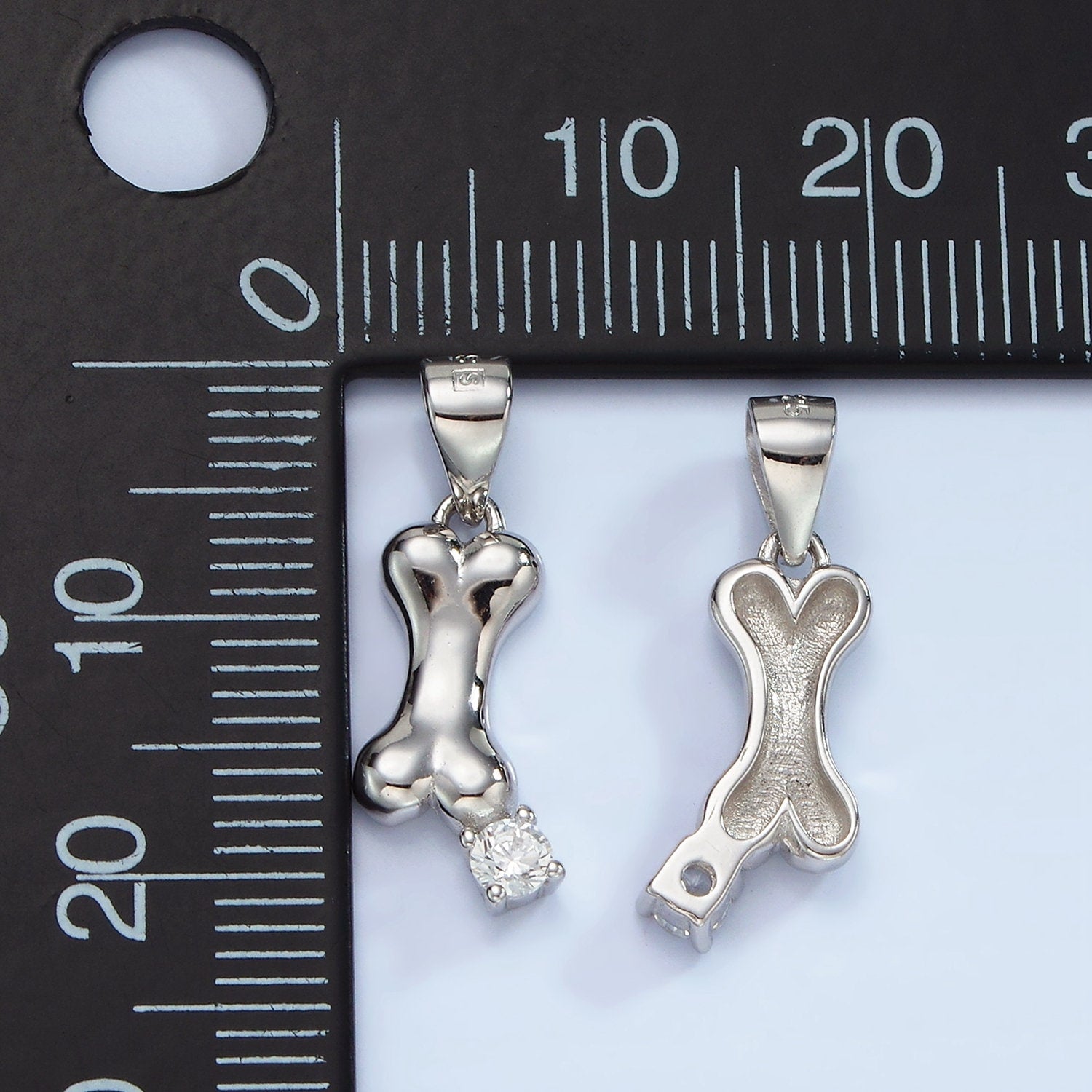 S925 Sterling Silver Pet Dog Bone CZ Pendant for Animal Bracelet Necklace Earring Jewelry Inspired| SL-455