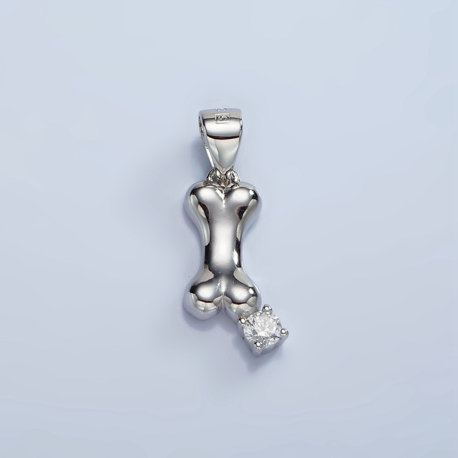 S925 Sterling Silver Pet Dog Bone CZ Pendant for Animal Bracelet Necklace Earring Jewelry Inspired| SL-455