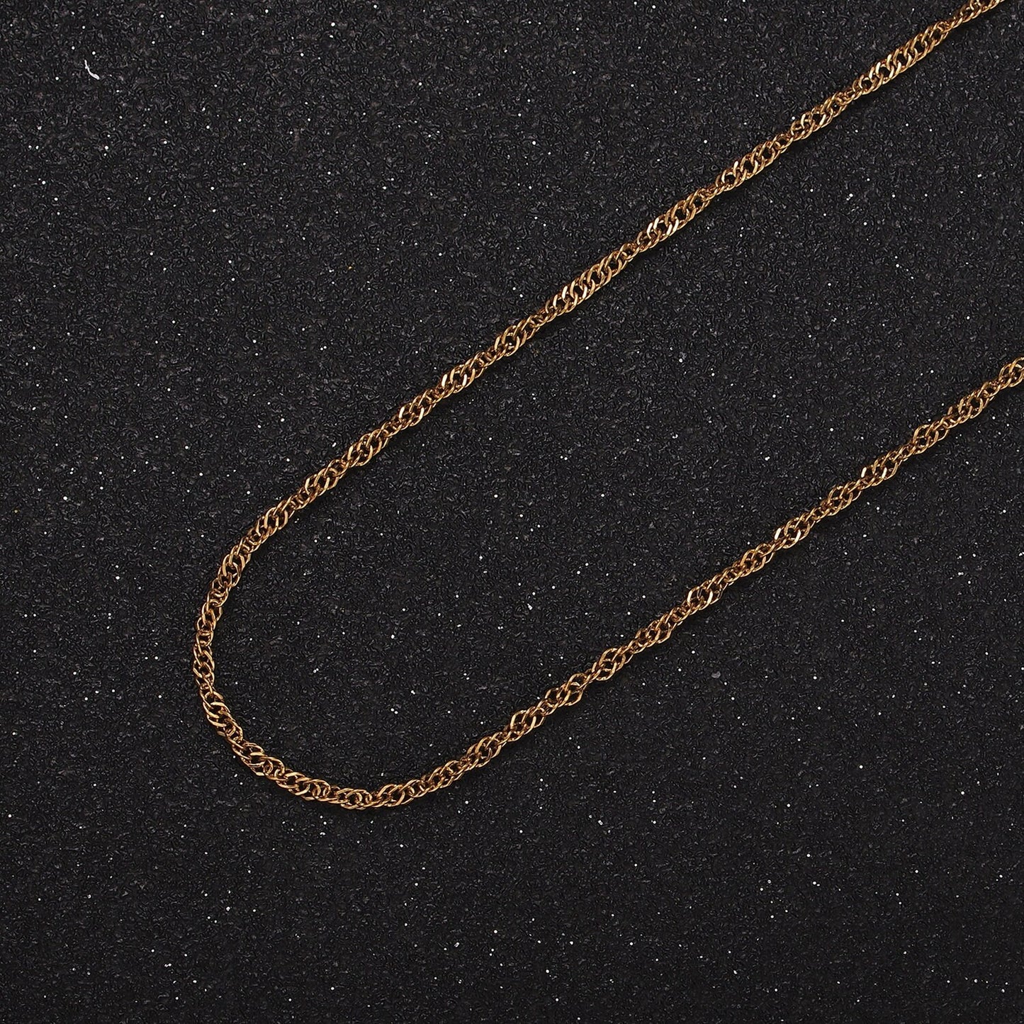 Stainless Steel 14K Gold Plated Singapore Necklace Chain, Perfect for Pendant Necklace, 1467