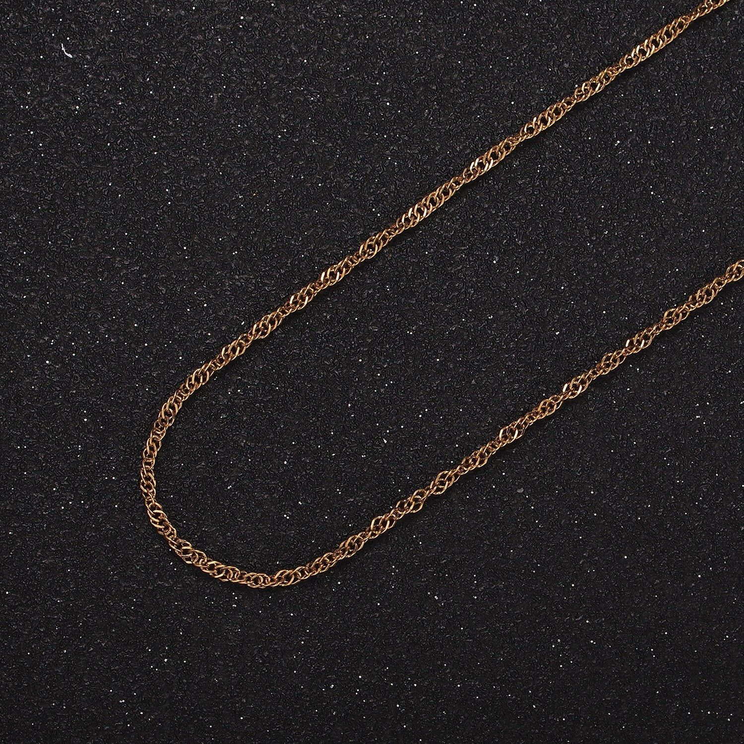 Stainless Steel 14K Gold Plated Singapore Necklace Chain, Perfect for Pendant Necklace, 1467