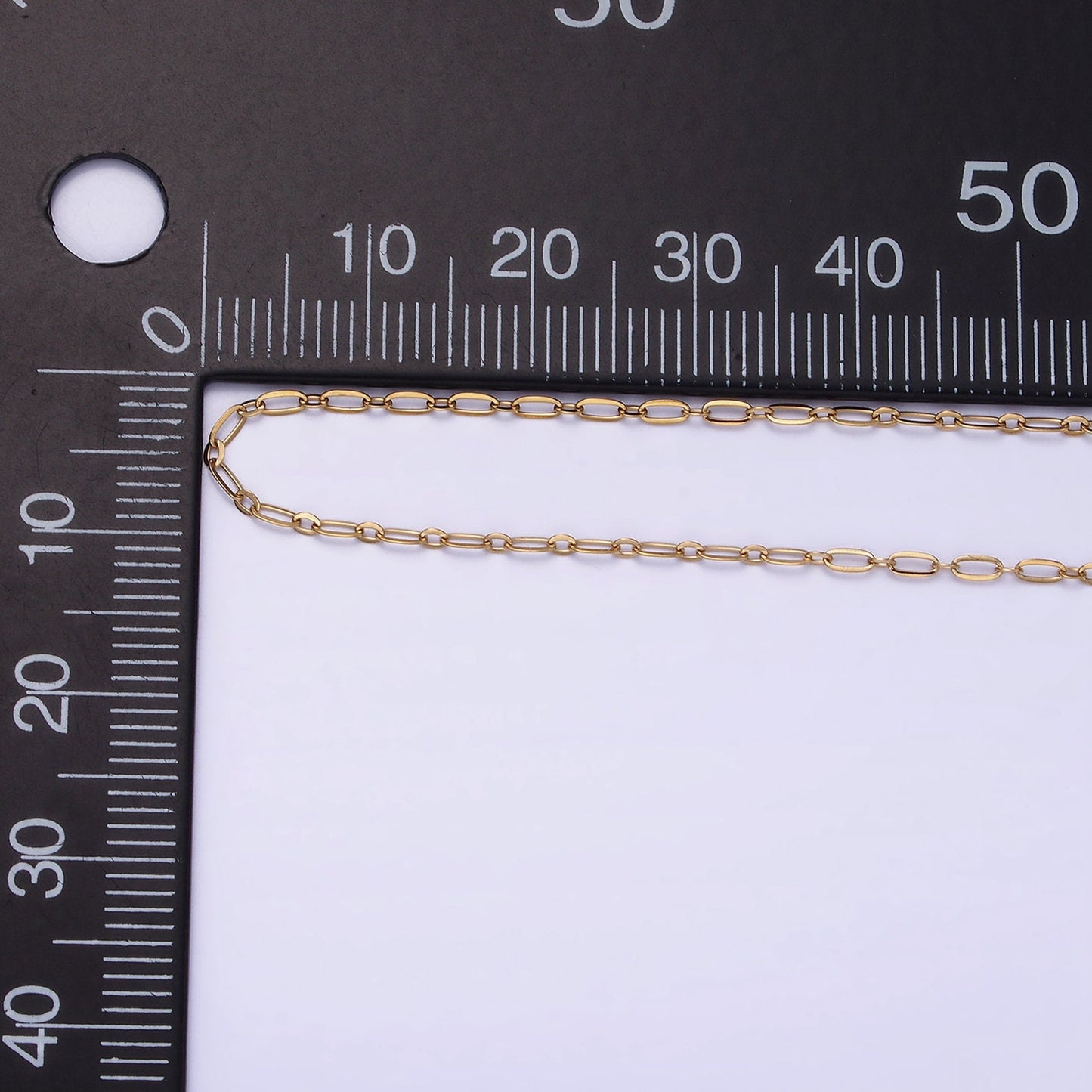 Gold Stainless Steel Rolo Cable Paperclip Chain by Yard, Link Cable Elongate Chain, Wholesale bulk Roll Chain Jewelry Making, 234