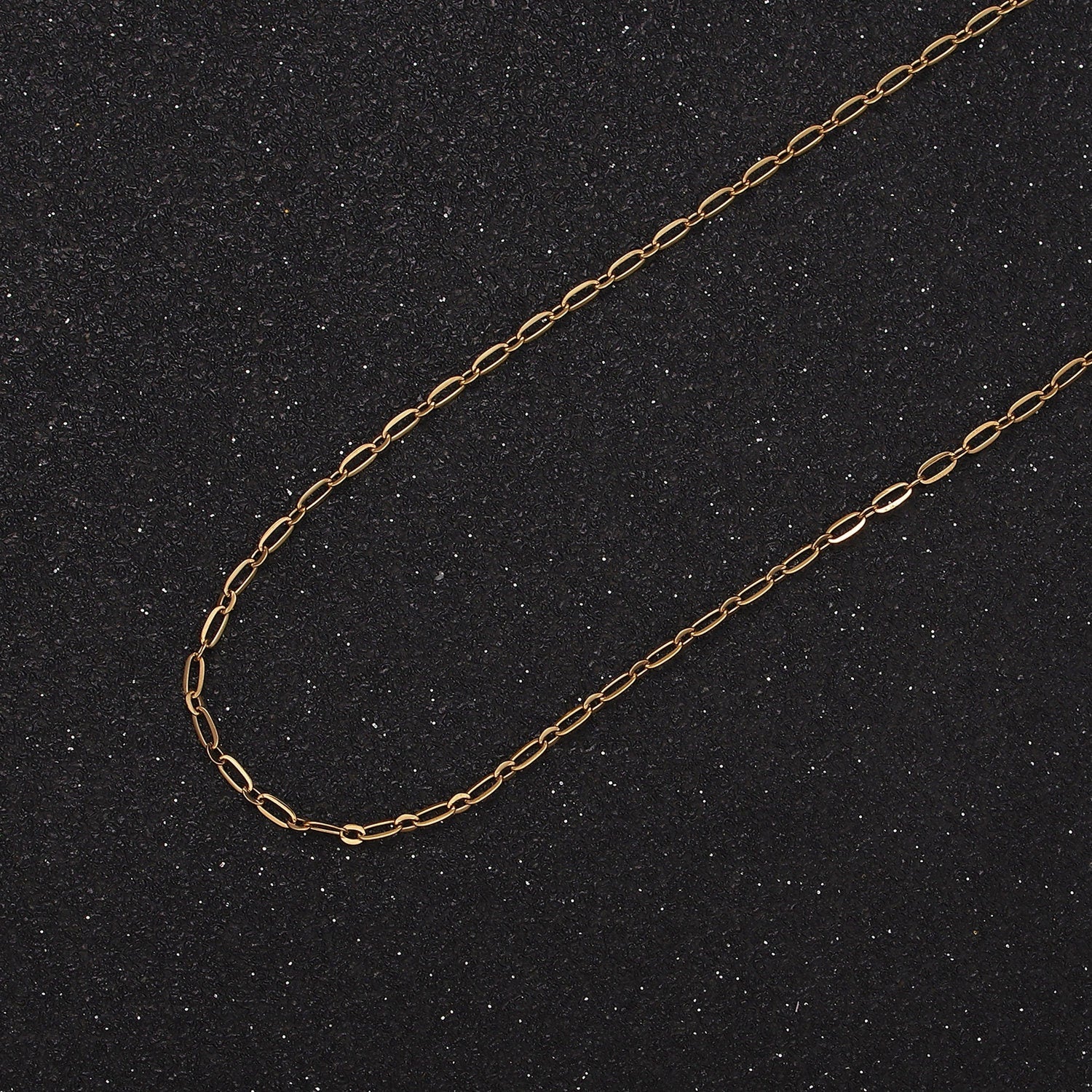 Gold Stainless Steel Rolo Cable Paperclip Chain by Yard, Link Cable Elongate Chain, Wholesale bulk Roll Chain Jewelry Making, 234