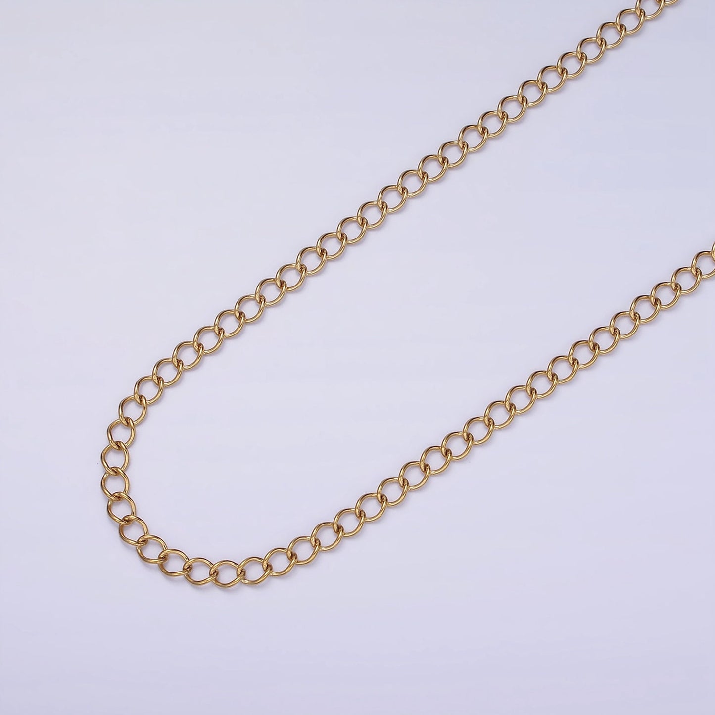 Dainty Gold Stainless Steel Oval Cable Chain 3mm By Yard for Jewelry Making Supply Unfinished Cable Chain Wholesale Bulk Chain Roll-1471