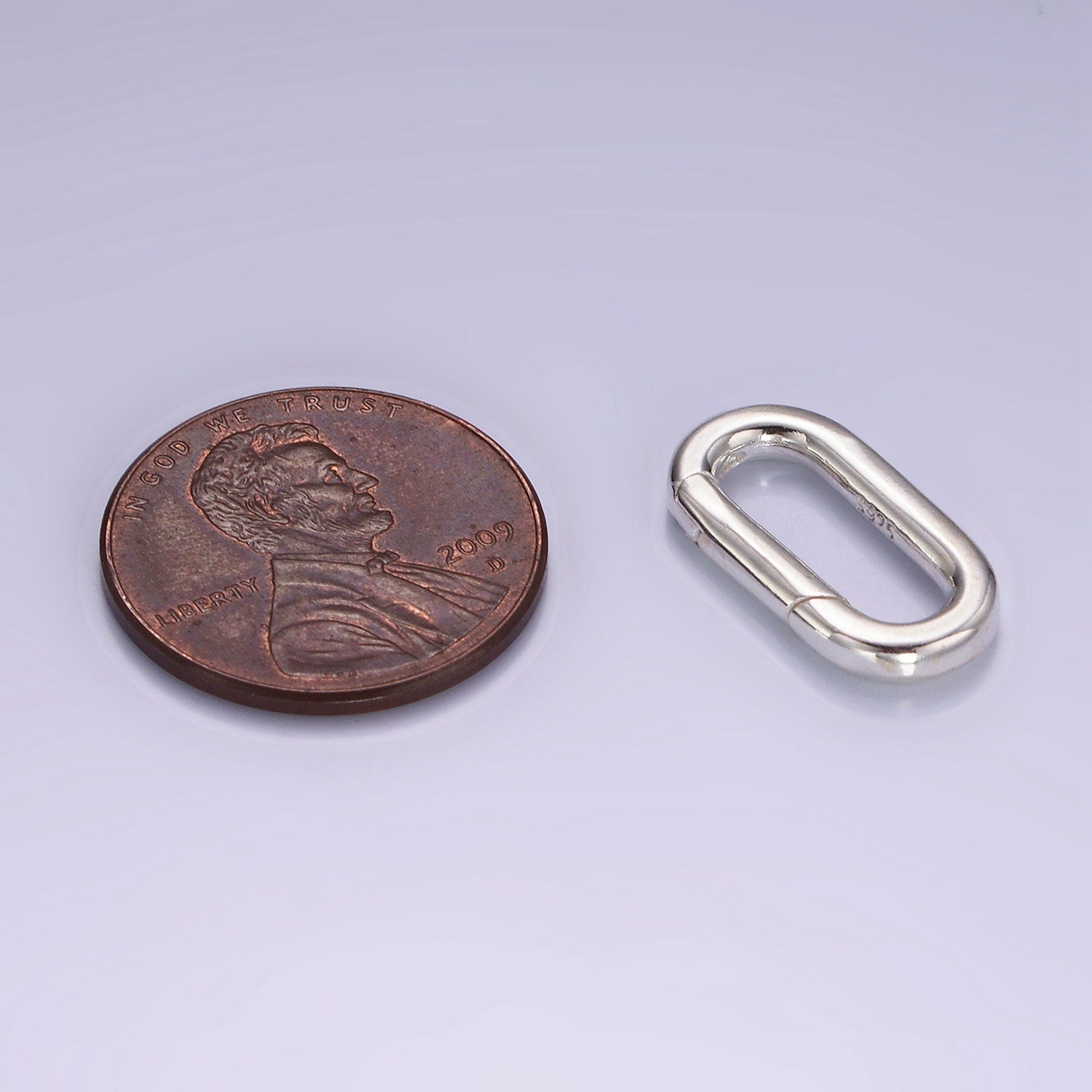 S925 Sterling Silver Hinged Oval Push Gate Ring Clasp Charm Pendants Interchangeable Connectors SL-474