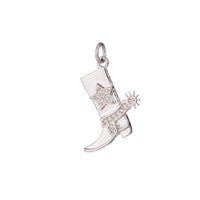 24k Gold Filled Micro Paved CZ Star Texas Cowboy Boots Charm in Gold, Silver, Black Cowgirl Ranch Inspired | C-247