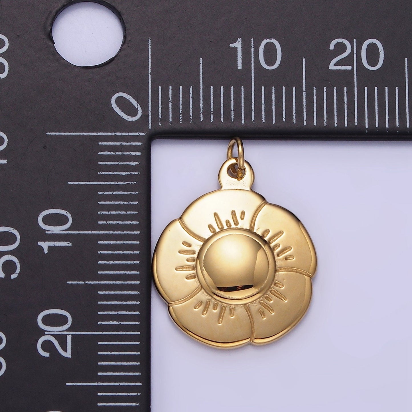 Stainless Steel Round Flower 22mm | P-932