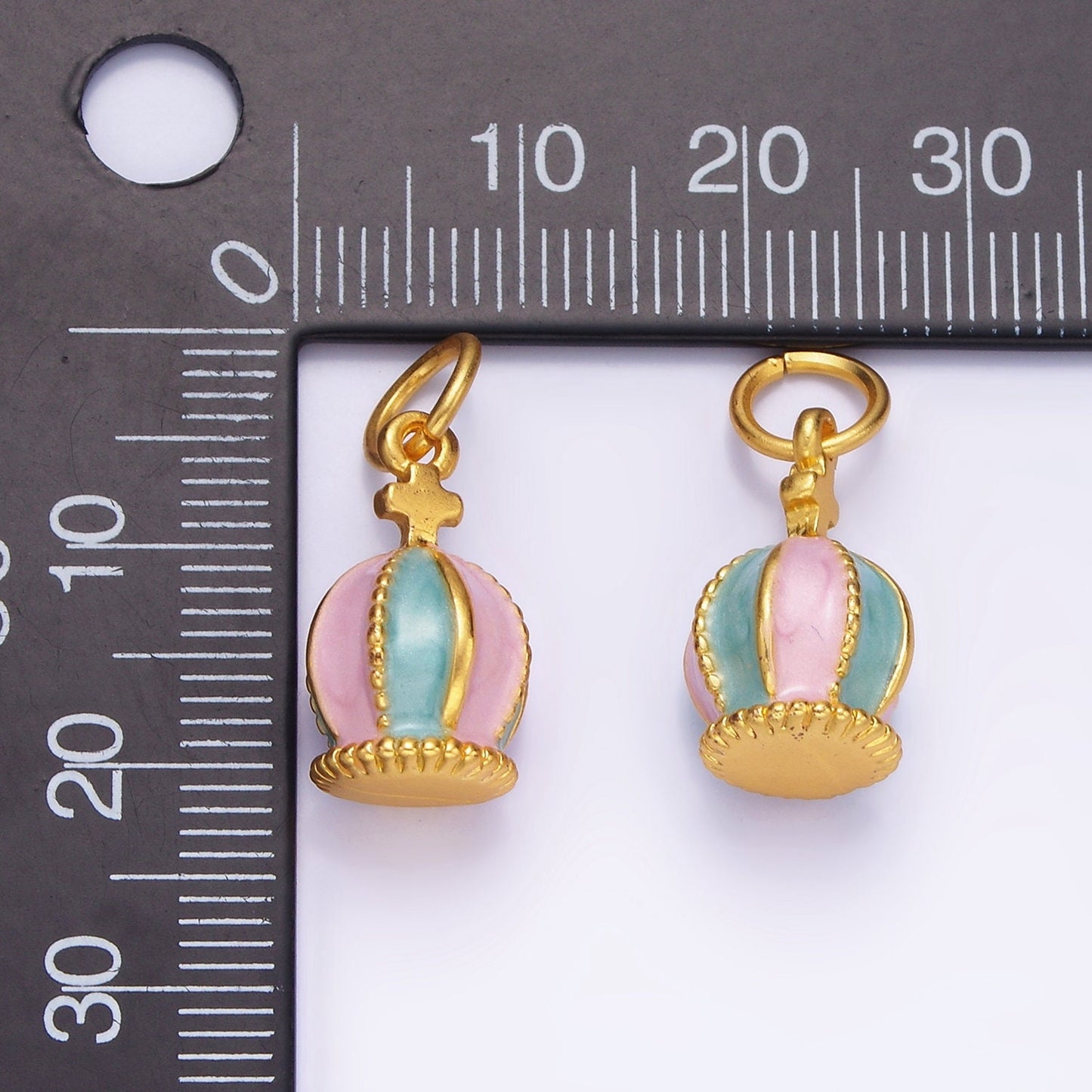 Cute Enamel Crown charm Pastel Queen Crown pendant for Kids jewelry making Bracelet Earring Necklace Component AG696
