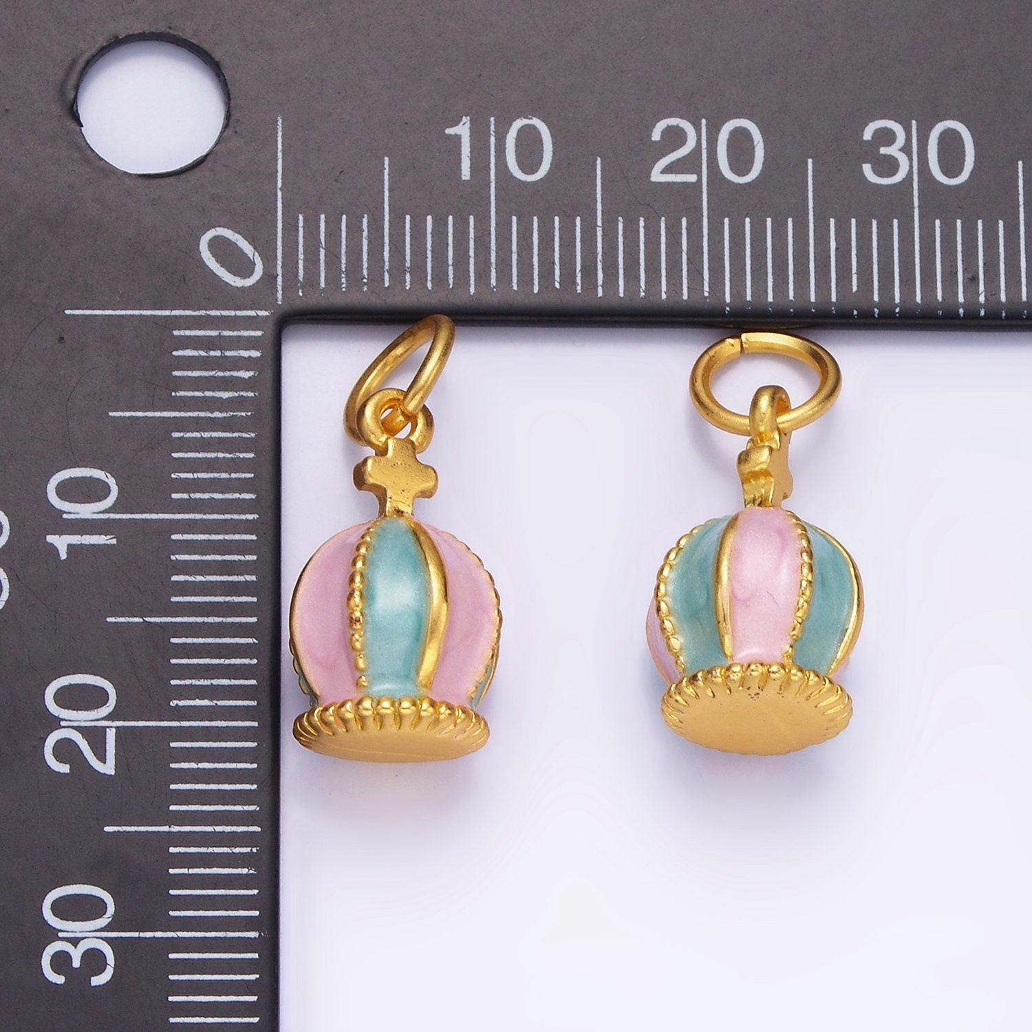 Cute Enamel Crown charm Pastel Queen Crown pendant for Kids jewelry making Bracelet Earring Necklace Component AG696