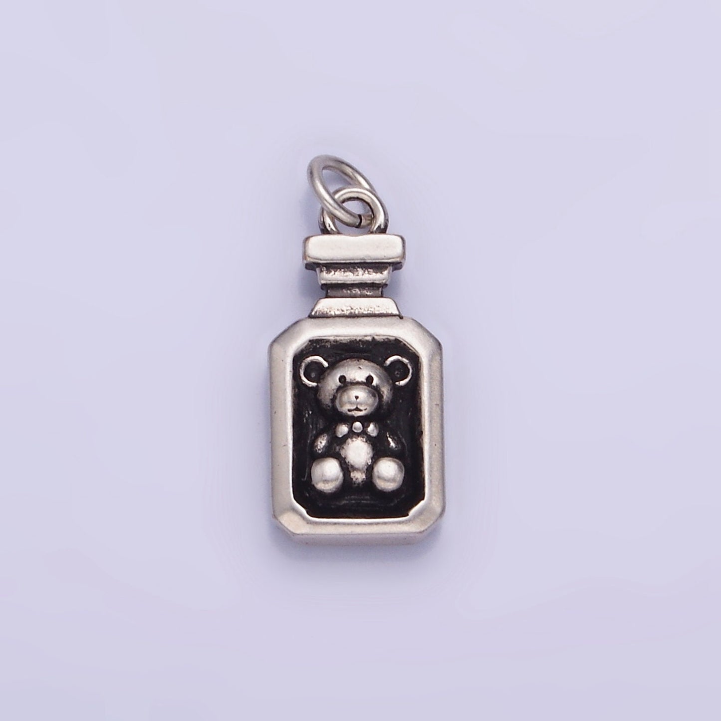 Mini Bear Pendant Dainty tag Charm Gold Small Charm Silver Tag Charm Jewelry Making Supply 14K Gold Finding W-526