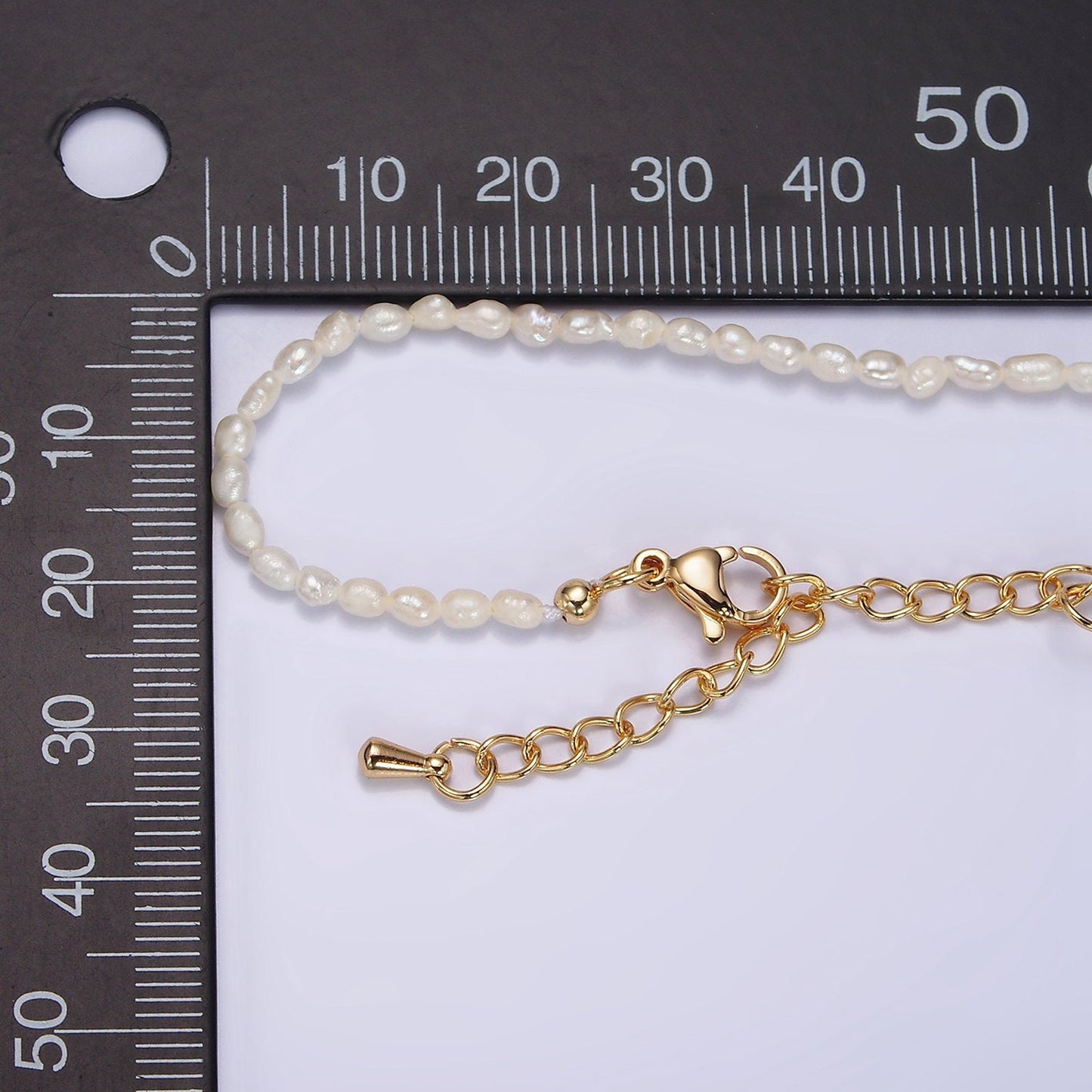 Minimalist Pearl Handmade 2.4mm Natural Freshwater Pearl Necklace 15.35 inch + 2 inch extender for Layering Necklace WA-1988