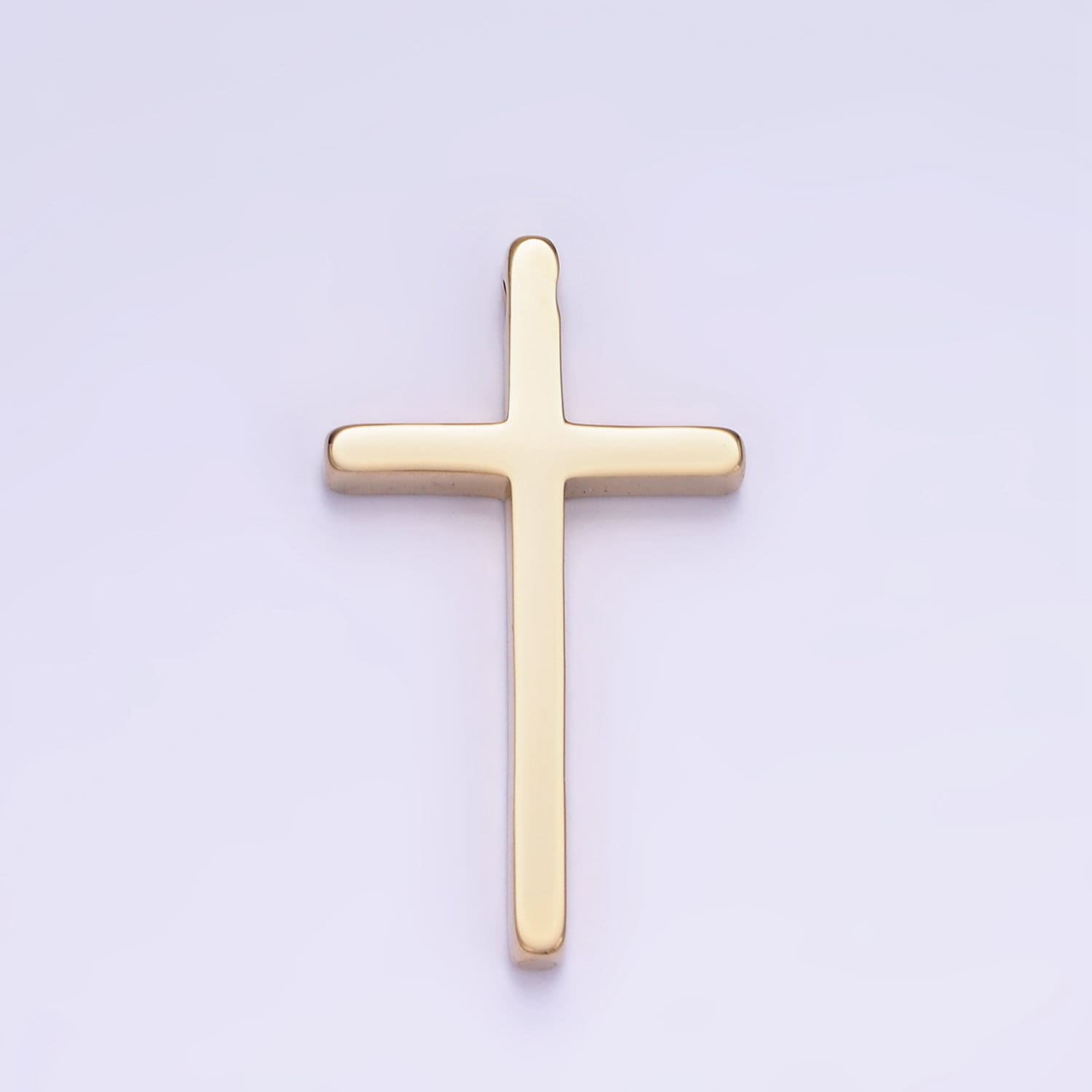 1pc Stainless Steel Gold Minimalist Cross Charm for DIY Religious Jewelry Making | P-942