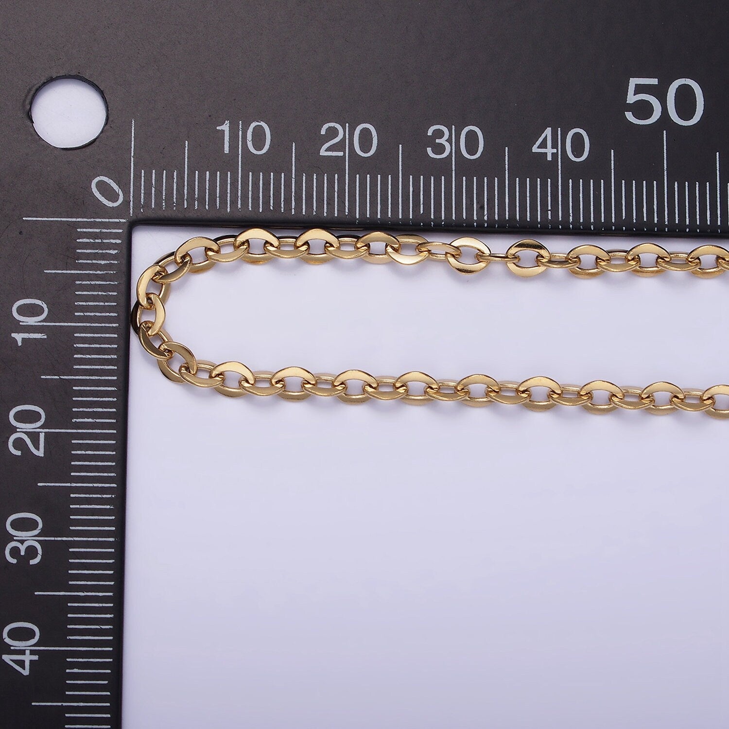 Gold Filled 3.4mm Dainty Cable Rolo Unfinished Chain by Yard in Gold & Silver, 1466