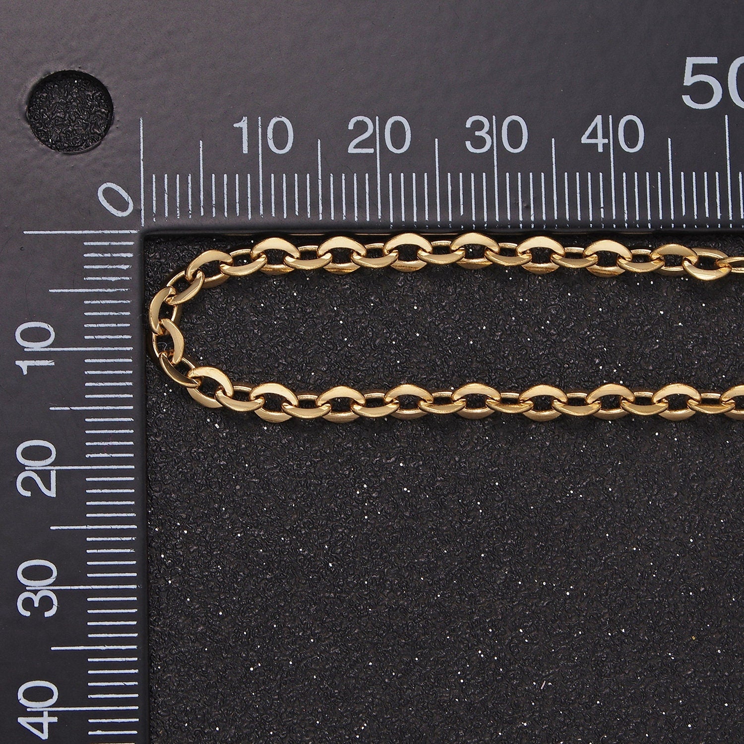 Gold Filled 3.4mm Dainty Cable Rolo Unfinished Chain by Yard in Gold & Silver, 1466