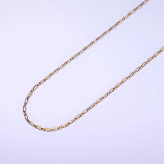 Gold Stainless Steel Rolo Cable Paperclip Chain by Yard, Link Cable Elongate Chain, Wholesale bulk Roll Chain Jewelry Making, 234