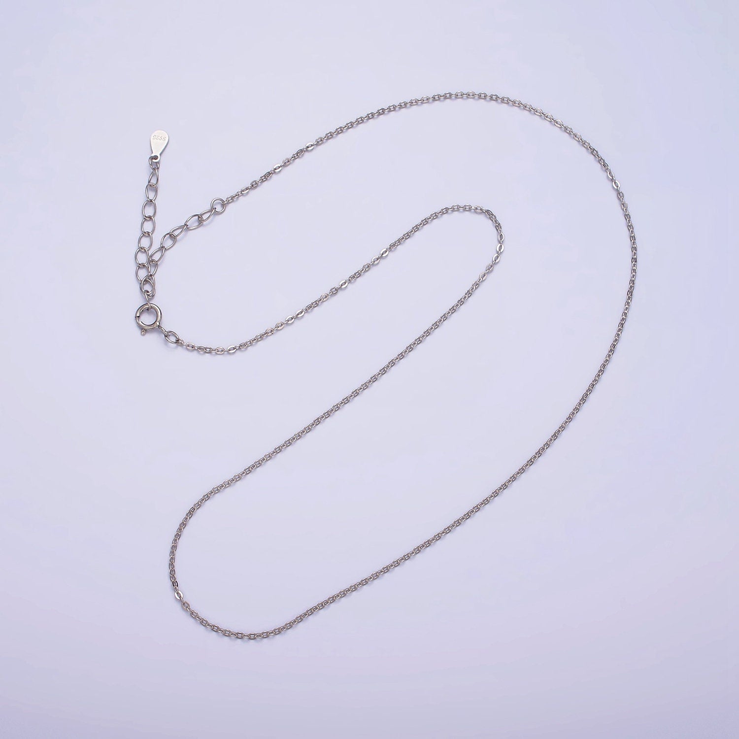 Necklace S925 Sterling Silver 1.5mm Dainty Cable 15.5 Inch Choker Chain Necklace | WA-1987