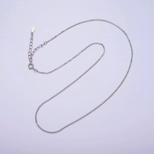 Necklace S925 Sterling Silver 1.5mm Dainty Cable 15.5 Inch Choker Chain Necklace | WA-1987