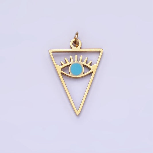 Stainless Steel 16mm Blue Eye in Triangle | P-936